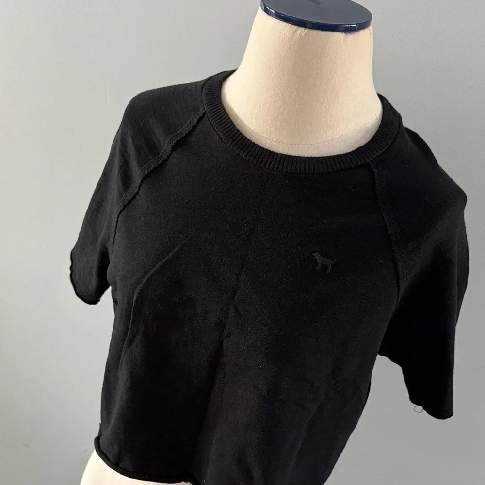PINK Victoria's Secret Black Crop Top - Picture 3 of 4